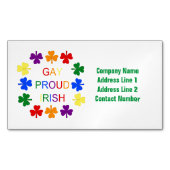 Gay Proud Irish LGBT Rainbow Shamrocks Magnetisch Visitekaartje (Voorkant)