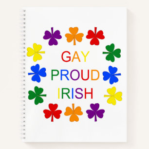 Gay Proud Irish LGBT Rainbow Shamrocks Notitieboek