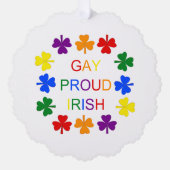 Gay Proud Irish LGBT Rainbow Shamrocks Ornament Kaart (Voorkant)