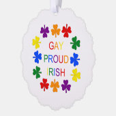 Gay Proud Irish LGBT Rainbow Shamrocks Ornament Kaart (Links)