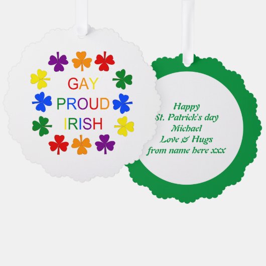 Gay Proud Irish LGBT Rainbow Shamrocks Ornament Kaart (Voorkant / Achterkant)