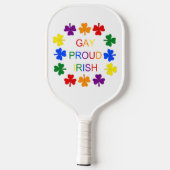 Gay Proud Irish LGBT Rainbow Shamrocks Pickleball Paddle (Achterkant)