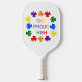 Gay Proud Irish LGBT Rainbow Shamrocks Pickleball Paddle (Voorkant)
