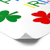 Gay Proud Irish LGBT Rainbow Shamrocks Poster (Hoek)