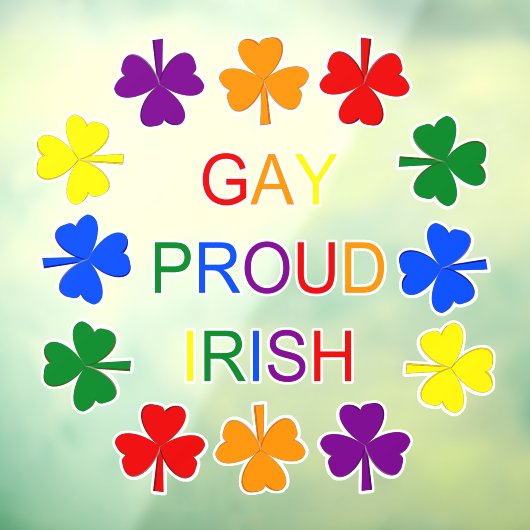 Gay Proud Irish LGBT Rainbow Shamrocks Raamsticker (Vel 3)