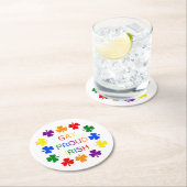 Gay Proud Irish LGBT Rainbow Shamrocks Ronde Kartonnen Onderzetter (Insitu)