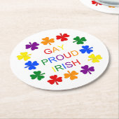 Gay Proud Irish LGBT Rainbow Shamrocks Ronde Kartonnen Onderzetter (Gebogen)
