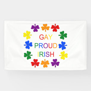 Gay Proud Irish LGBT Rainbow Shamrocks Spandoek