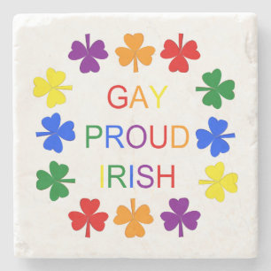 Gay Proud Irish LGBT Rainbow Shamrocks Stenen Onderzetter