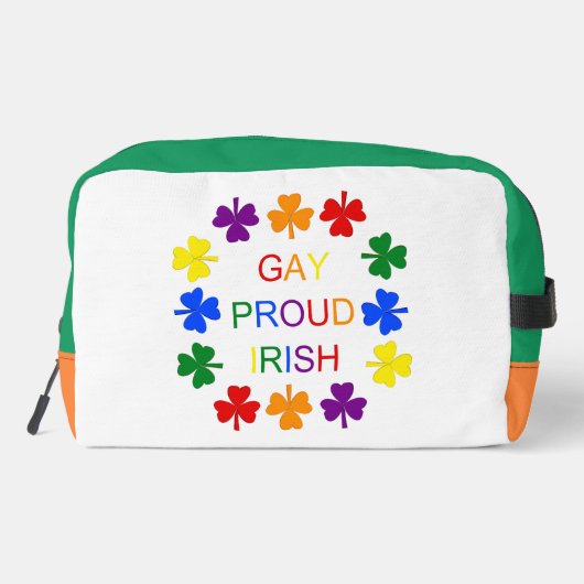Gay Proud Irish LGBT Rainbow Shamrocks Toilettasje (Achterkant)