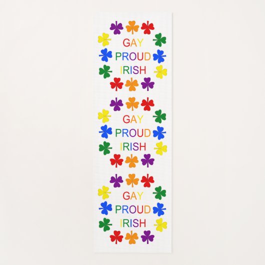 Gay Proud Irish LGBT Rainbow Shamrocks Yogamat (Voorkant)