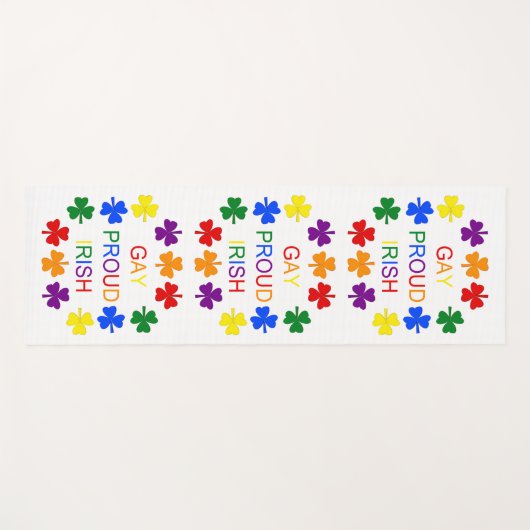 Gay Proud Irish LGBT Rainbow Shamrocks Yogamat (Voorkant (horizontaal))