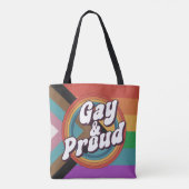 Gay & Proud Pride LGBTQ+ Tote Bag (Achterkant)