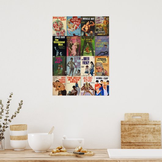 Gay Pulp Fiction Collage versie 3 Poster (Keuken)