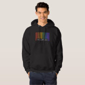 Gay Queer Barcode Pride Colorado Aesthetic LGBTQ F Hoodie (Voorkant volledig)