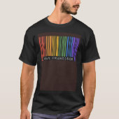 Gay Queer Barcode Pride San Francisco California A T-shirt (Voorkant)