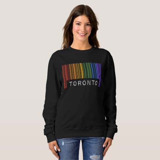 Gay Queer Barcode Pride Toronto Canada Aesthetic L Trui (Voorkant volledig)