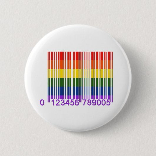Gay Rainbow Barcode 1 Ronde Button 5,7 Cm (Voorkant)