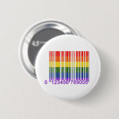 Gay Rainbow Barcode 1 Ronde Button 5,7 Cm (Voorkant /achterkant)