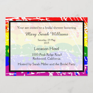 Gay Rainbow Bridal Shower Kaart