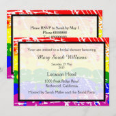 Gay Rainbow Bruids Douche Uitnodiging (Voorkant / Achterkant)