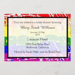 Gay Rainbow Bruids Douche Uitnodiging