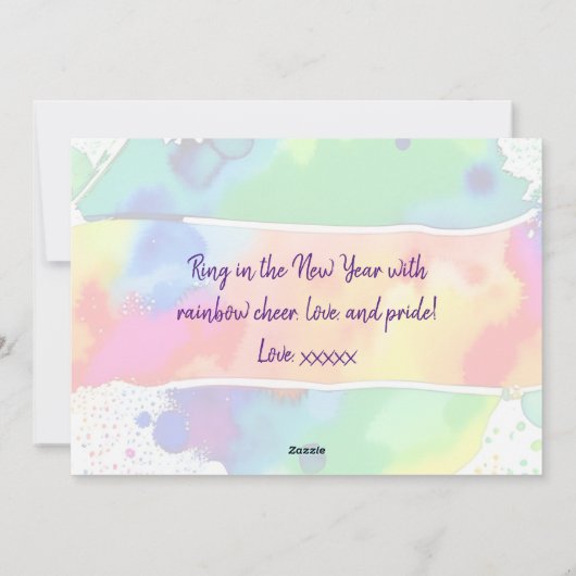 Gay Rainbow Christmas Holiday Kaart (Achterkant)