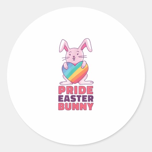 Gay Rainbow-design Bunny voor pride paaskonijn Ronde Sticker (Voorkant)