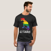 Gay Rainbow Dino Trex Ally Saurus Lgbt Flag Boys T T-shirt (Voorkant volledig)
