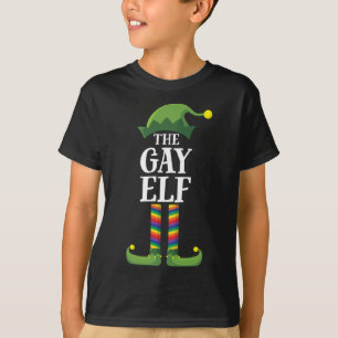 Gay Rainbow Elf Matching Family Kerstparty Pa T-shirt
