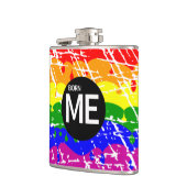 Gay Rainbow Flag op deze manier geboren Heupfles (Links)