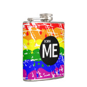 Gay Rainbow Flag op deze manier geboren Heupfles (Rechts)