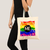Gay Rainbow Flag op deze manier geboren Tote Bag (Voorkant (product))