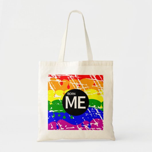Gay Rainbow Flag op deze manier geboren Tote Bag (Voorkant)