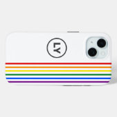 Gay Rainbow Flag Stripes Gepersonaliseerde Initial Case-Mate iPhone Case (Achterkant (horizontaal))