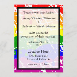 Gay Rainbow Freedom Flag Huwelijksuitnodiging Kaart