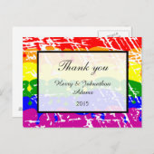 Gay Rainbow Freedom Flag Leuke bruiloft Bedankt Briefkaart (Voorkant / Achterkant)