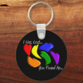 Gay Rainbow Hearts: "Ik ben verloren, je hebt me g Sleutelhanger (Voorkant)