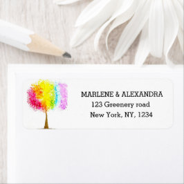 Gay Rainbow LGBT Lesbian Pride Waterverf Labs Etiket