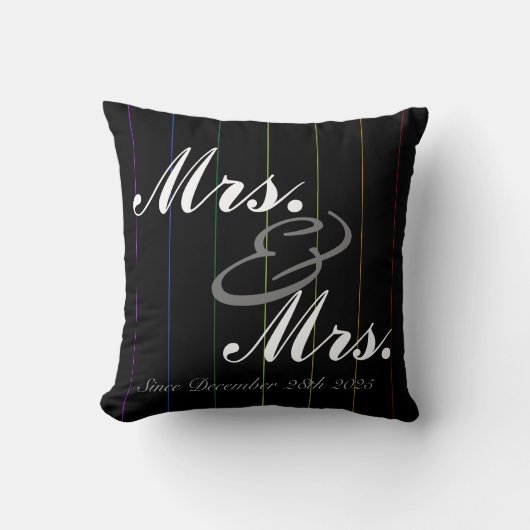 Gay Rainbow Pinstriped Custom Jubileum Pillow Kussen (Voorkant)