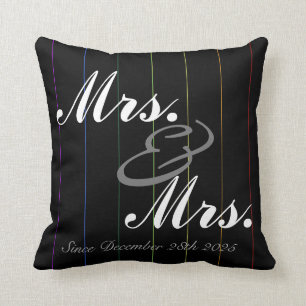 Gay Rainbow Pinstriped Custom Jubileum Pillow Kussen