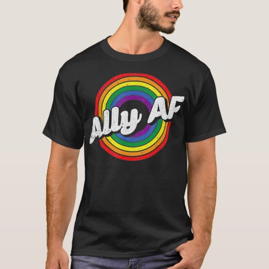 Gay Rainbow Pride Ally Af Lgbt Awareness Flag Equa T-shirt (Voorkant)