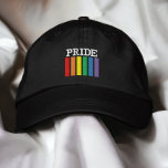 Gay Rainbow Pride Flag Stripes gepersonaliseerd Geborduurde Pet<br><div class="desc">Ingeborduurd pet met de Vlag van de Regenboogregenboog van Ricaso - voeg uw eigen tekst toe in plaats van de PRIDE</div>