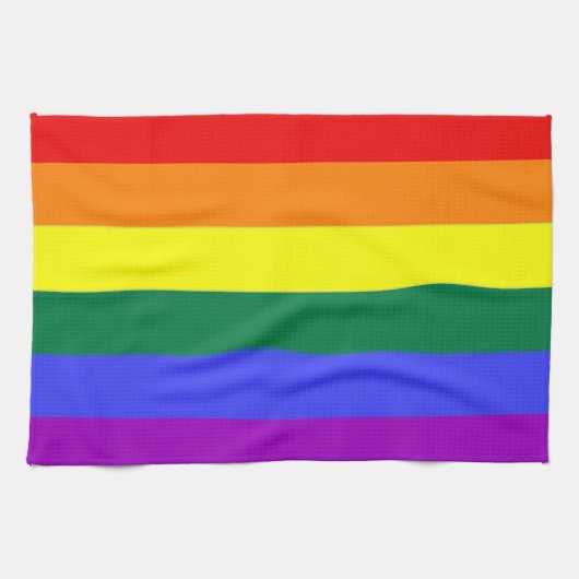 Gay Rainbow Pride Flag Theedoek (Horizontaal)