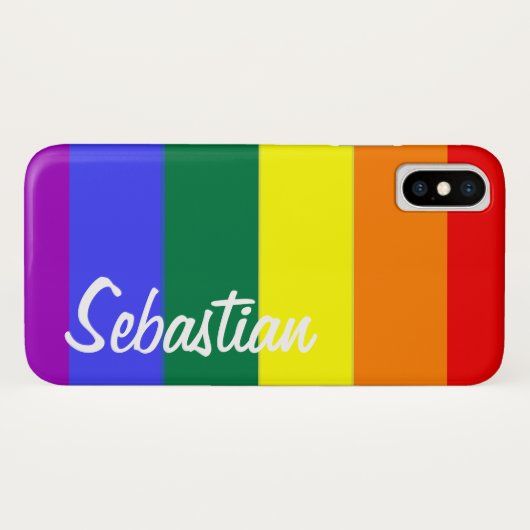 Gay Rainbow Pride gepersonaliseerd Case-Mate iPhone Case (Achterkant (horizontaal))