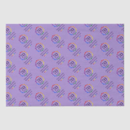 Gay Rainbow Stars Any Age Birthday and name paars Tissuepapier