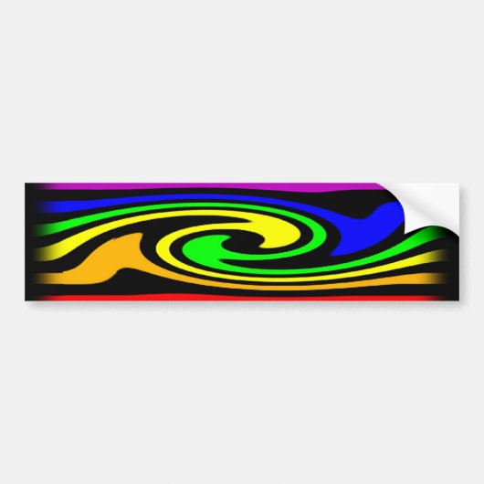 Gay Rainbow Swirl Bumpersticker (Voorkant)