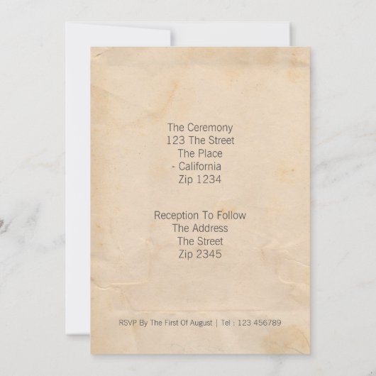 Gay Rainbow Text Antiek Paper Wedding Kaart (Achterkant)