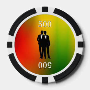 Gay regenboog bruiloft pokerchips