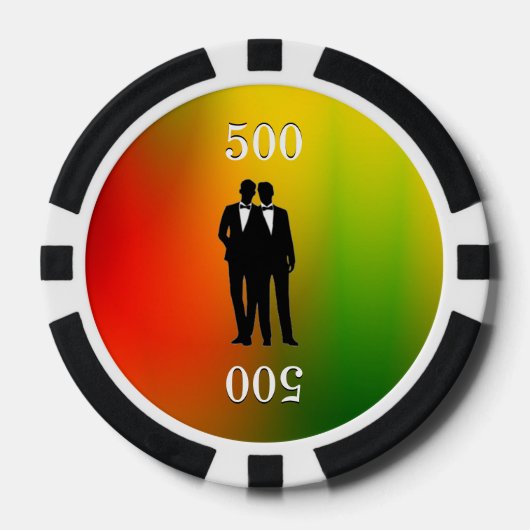 Gay regenboog bruiloft pokerchips (Voorkant)